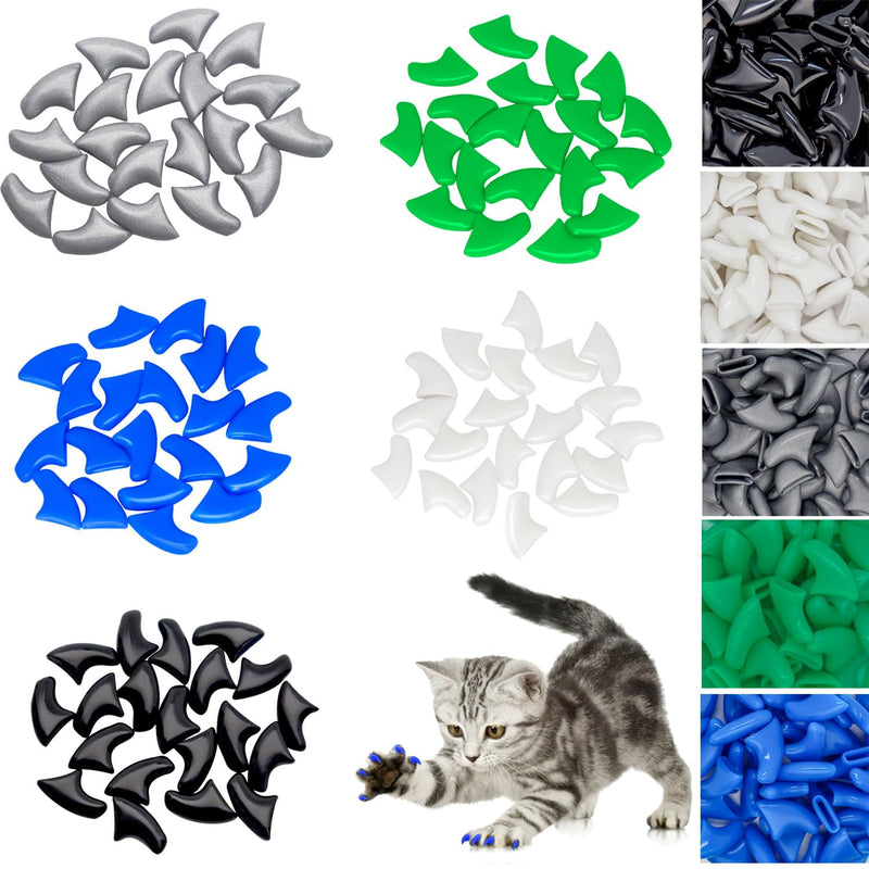 VICTHY 100pcs Boy Cat Nail Caps | Cat Nail Covers Cat Claw Covers for Boy Cat with Adhesive Glue and Applicators (XS)