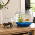 2pcs Plastic DIY Fish Bowls - 135oz Round Clear Fish Tanks 1 Gallon Aquarium, Hydroponic Planter, and Multi-Use Containe