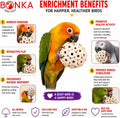 Bonka Bird Toys 1214 Pk3 All-Natural Sola Atta Balls, 3-Pack, 2" Diameter, Soft and Lightweight Chew and Foot Toys for Birds, Small Pets, and DIY Crafts, Safe for Parrots, Parakeets, and Cockatiels