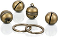 Ripeng Dog Bells for Pet Tracking, 4 Pcs Extra Loud Dog Cat Bells for Collar Brass Pet Accessories with Key Rings Pendan