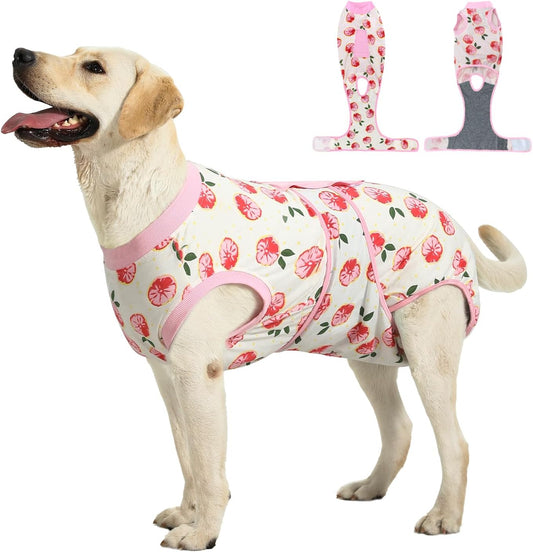 Recovery Suit for Dogs Cats After Surgery, Cone Alternative, Pink, L