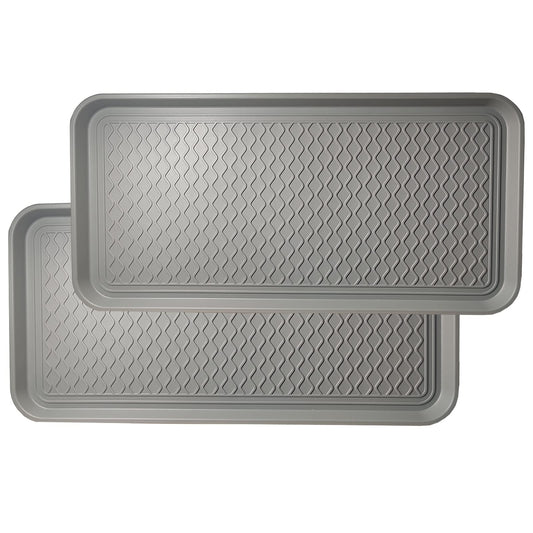 Large Multifunctional Boot Tray 2 Pack Boot Mat Washable Indoor or Outdoor Tray Mat Doormats for Shoes Boots Plants Pots Paint Tins Pet Bowls Car Storage, 30 x 15 x 1.2 Inches