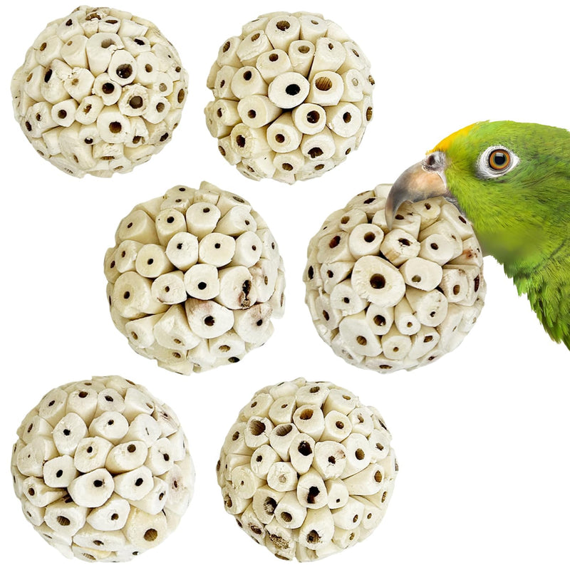 PINVNBY 6 Pack Small Sola Balls Bird Toys Soft & Chewable Bird Chew Ball 2.36