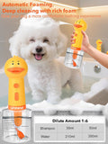 Urstand Dog Foaming Soap Dispenser, Automatic Electric Dog Shampoo Foamer Sprayer, Rechargeable Ducky Foaming Dog Shampoo Sprayer for Dog and Cat Bathing, Bathroom, Kitchen, Pet Cleaning