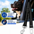 Dog Seat Belt for Cars, Adjustable Heavy Duty Dog Car Seat Belt with Shock Absorbing Bungee, Universal Seat Belt Clip fo