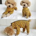 Dog’s Recovery Suit Post Surgery Shirt for Puppy, Full Coverage Dog's Bodysuit Wound Protective Surgical Clothes for Small and Medium Pets (Yellow Black Stripe-m)