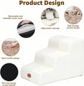 Woochpet 3-Step Dog Stairs, 23.6" Foam Pet Steps for High Beds & Couches