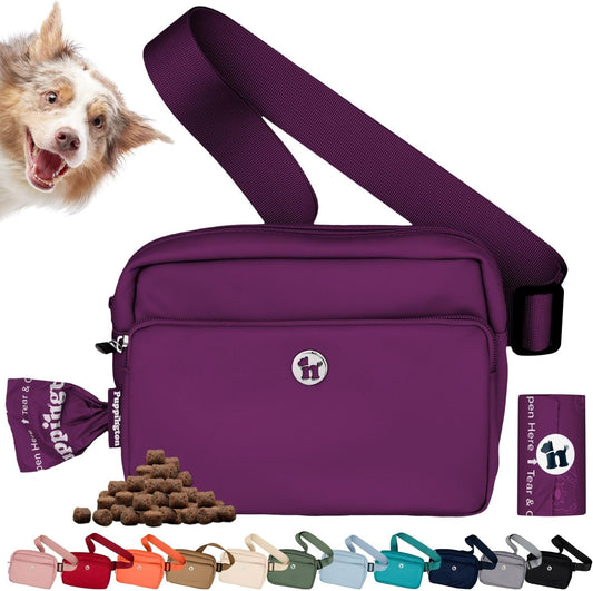 Puppington 3-in-1 Crossbody Dog Walking Bag & Treat Pouch with Matching Planet Safe Poop Bags & Built-In Dispenser - Dog
