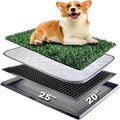 Dog Grass Pad with Tray 25"X20" - Artificial Turf Pet Potty for Apartment Balcony/Patio, Portable Fake Grass Litter Box 