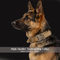 Xqpetlihai Tactical Dog Collar Adjustable Military Nylon Dog Collar with Control Handle and Heavy Duty Metal Buckle for Medium and Large Dogs (Brown,L)