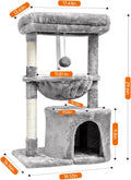 SYANDLVY Small Cat Tree for Indoor Cats, Activity Cat Tower with Scratching Post for Kittens, Modern Cat Furniture with 