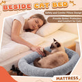 Lewtemi Bedside Pet Bed, Hanging Cat Hammock Attached to Bed or Desk