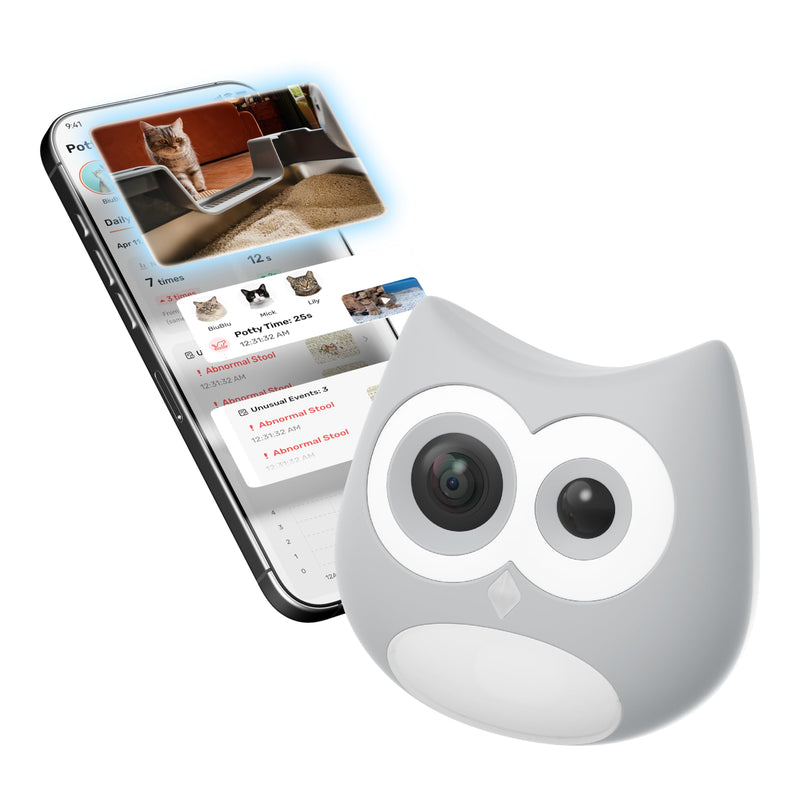 SiiPet LitterLens Cat Litter Box Camera with App, AI Health Monitoring & Alerts, Track Urination & Stool, Multi-Cat Recognition, Works with Every Litter Box, Pet Health Monitor (Gray)