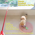 MeoHui Cat Toys for Indoor Cats, Interactive Cat Toy 2PCS Retractable Wand Toy and 9PCS Cat Feather Toys Refills, Funny Kitten Toys Cat Fishing Pole Toy for Bored Indoor Cats Chase and Exercise