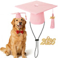 JULMELON Pet Graduation Caps with 2026 Pink Tassels, Dog and Cats Graduation Pink Hats Adjustable Mini Graduation Caps for AKC Graduation Photo Props Holiday Costume Accessories