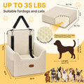 ALL GOOD PET SUPPLIES Dog Car Seat for Small/Medium Dogs Under 35lbs, Soft Booster Car Seat with Detachable Washable Cover and Cushion, Puppy Dog Car Bed