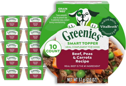 Greenies Smart Topper Wet Dog Food Complement, Beef, 2 oz, 10 ct
