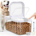 LEAWALK 6 Lbs Airtight Dog Cat Pet Food Storage Container PopTop White/B