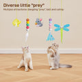 Potaroma Interactive Cat Feather Toys 5 Pcs, Cat Teaser Retractable Hanging Indoor Kitten Play Chase Exercise, Mental Physical Stimulation for All Breeds and Species