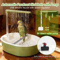 Automatic Parakeet Bird Bath for Cage Large Parrot Shower Bath with Adjustable Water Flow Bird Shower Fountain Indoor Bathtub Stainless Perch Bird Cage Accessory for Birds Cockatiel Conure Budgie