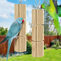 DBNESS 2 PCS Bird Chew Toys, Parrot Foraging Toys with Beak Grinding & Relieve Boredom, Natural Wooden Hanging Blocks To