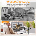 Crazydeer Cat Desk Bed, 360° Rotating & Height Adjustable Desk Cat Nest, Elevated Breathable Cats Bed for Desk with Removable Washable Cover for Indoor Kitten Cats-Maximum Hold Up to 40lb