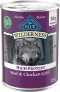 Blue Buffalo Wilderness Adult Wet Dog Food, High-Protein & Grain-Free, Made with Natural Ingredients, Beef & Chicken Grill, 12.5-oz. Cans, 12 Count