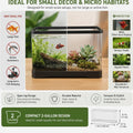 Geelin 2 Gallon Plastic Rectangular Fish Tank, Aquarium for Betta Fish Reptiles Succulents Flower Centerpiece, Shatterpr
