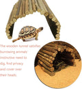 Hamiledyi Extra Large Wooden Reptile Hideout Bearded Dragon Bendy Bridge Climbing Ladder Hiding Hut Reptiles Hide Cave H
