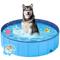 YSJILIDE Portable Dog Pool PVC Pet Swimming Bathtub Collapsible Hard Plastic Pool for Pets to Swim and Bath (M-40"x 12" Blue)
