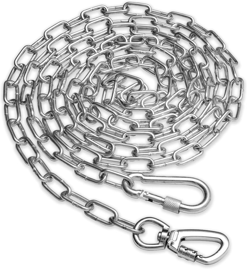 Heavy Duty Dog Chain for Yard-15FT Metal Dog Chain Leash Chew Proof,Long Dog Lead for Outside with Strong Swivel Hook,Ou