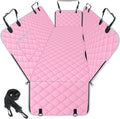 Waterproof Dog Car Seat Cover for Back Seat, Pet Hammock-S, Pink/Grey