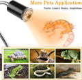 LUCKY HERP Reptile Heat Lamp with Clamp, Aquarium Turtle Tank Basking Light with 360° Rotatable Timing & Dimming and 2 P