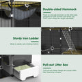Cat Cage with Litter Box Hammock Ladders, 3-Tier DIY Indoor Kitten Cage