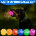 Ousiya 6 Pack 2.5" Light Up Squeaky Dog Balls, Spiky Dog Toy Balls for Puppy Small,Medium Dogs