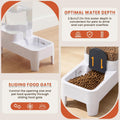 Automatic Cat Feeder and Water Dispenser Set, Top Fill Water&Food Gravity Feeder with Bowl,Easy to Hand-Washable,Elevate