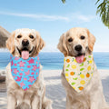 Agroon Summer Dog Bandanas Large 2PCS, 4 Pattern Blue Pink Yellow Scarf for Boy and Girl, Triangle Reversible Bibs Breed for Puppy Cats Pets