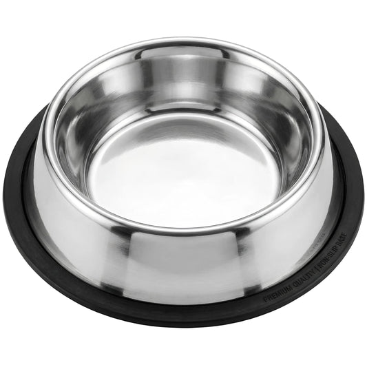 Loving Pets Stainless Steel Non-Tip Dog Bowl – Heavy Duty No Spill Dog Bowl with Removable Rubber Base – Durable, Non-Skid Stainless Steel Dog Food Bowl & Dog Water