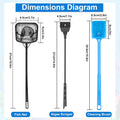 Fish Tank Cleaner, Aquarium Cleaning Tools Set of 3 Pieces, Include Algae Scraper for Glass Aquariums Fish Net for Fish 