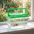 NOLITOY 4 pcs Thick Plastic Portable Fish Tank Mini Aquarium Travel Carrier