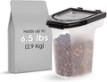 IRIS USA WeatherPro Airtight Pet Food Storage Container, Up to 6.5 lbs, Treat Box for Dog Cat and Bird Food, Keep Fresh, Translucent Body, Easy Clean Up, BPA free, Clear/Black