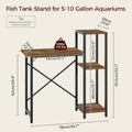 MAHANCRIS 5-10 Gallon Fish Tank Stand, 3-Tier Aquarium Stand with Storage