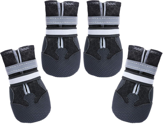 Dimicoo Breathable Dog Boots for Medium Large Dogs,Non-Slip Dog Shoes for Summer Hot Pavement,Lightweight Paw Protector 