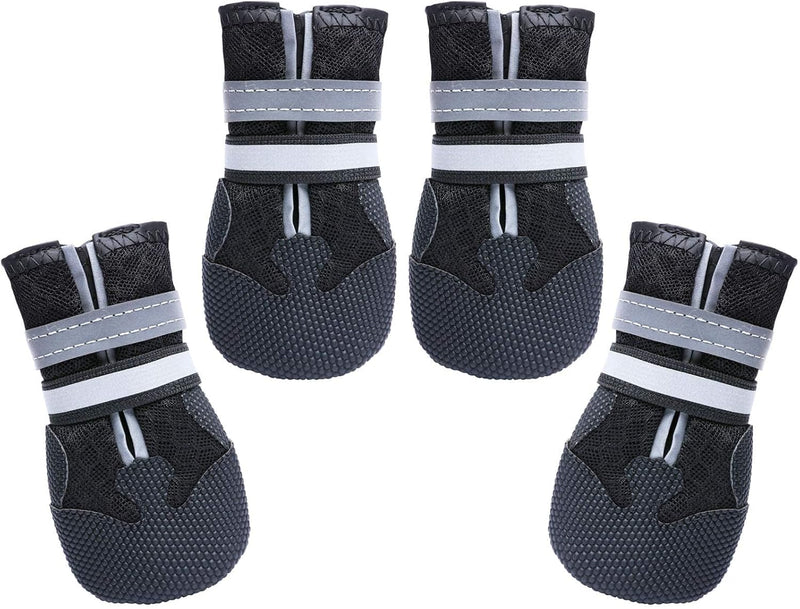 Dimicoo Breathable Dog Boots for Medium Large Dogs,Non-Slip Dog Shoes for Summer Hot Pavement,Lightweight Paw Protector 