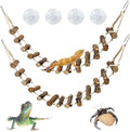 VCEPJH 2pcs Reptile Bridge Leopard Gecko Climbing Ladder Wooden Basking Lounger Reptile Tank Accessories for Hermit Crab