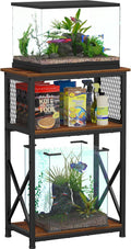 Snughome 10 Gallon Aquarium Stand, 3-Tier Storage Fish Tank Stand 220 lb Top, Fits 5/10 Gallon , Waterproof / Small Spac