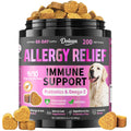Dog Allergy Chews, Dog Allergy Relief for Itching Skin, Paw Licking, Yeast Relief, Hot Spots, Itchy Ears & Seasonal Allergies, Immune Support– with Colostrum, Probiotics – Chicken Flavor (200ct)