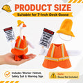 7 Inch Desk Goose Outfits, Construction Worker Costume with Hat, Orange