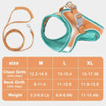 Cat Harness and Leash, Cat Harness Escape Proof, Soft Adjustable Cat Leash Breathable Comfortable Vest Easy to Wear, Easy Walk Leash for Small Medium Cats Kittens for Indoor Outdoor (Green, L)