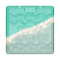 CHEWFFON Birthday Lick Mat for Dogs and Cats, Silicone Licking Pad with Suction Cups for Anxiety Relief, Interactive Slow Feeder for Dog Treats - Bathing & Grooming Distraction Toy, Seafoam Mist